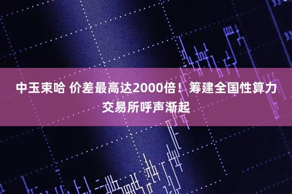中玉束哈 价差最高达2000倍！筹建全国性算力交易所呼声渐起