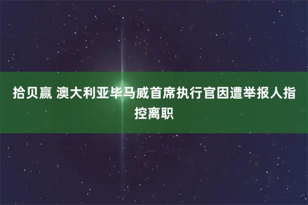 拾贝赢 澳大利亚毕马威首席执行官因遭举报人指控离职